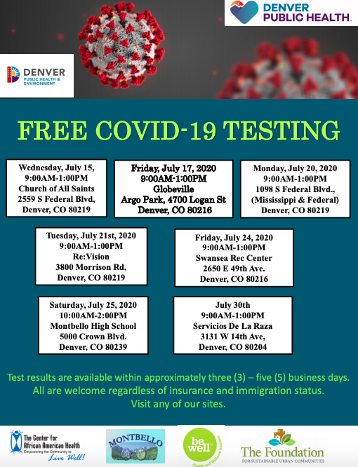 Covid testing locations in Denver
